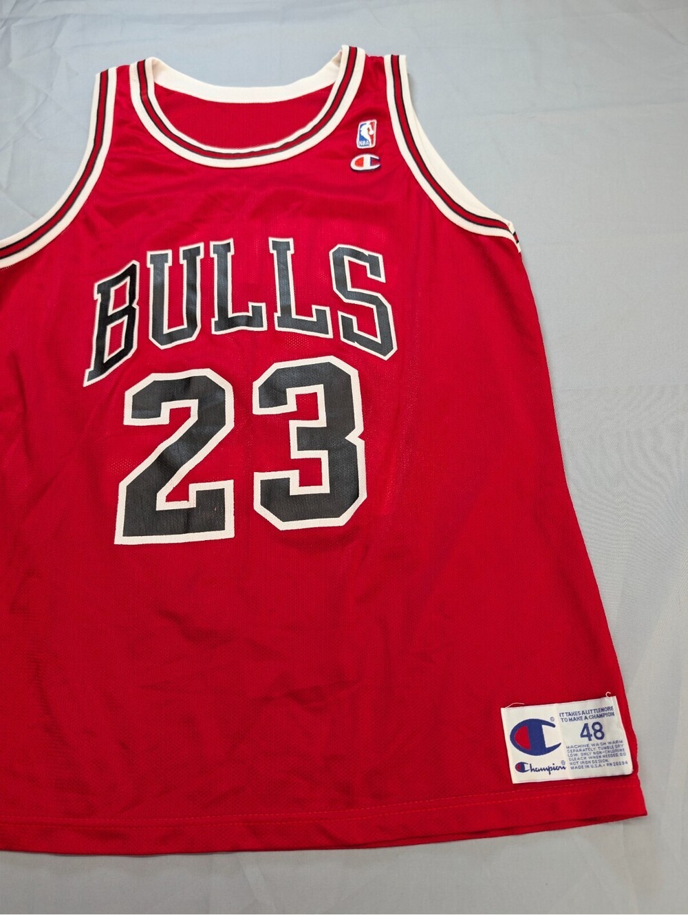 Chicago Bulls Michael Jordan Champion Jersey 48 Red Mesh USA